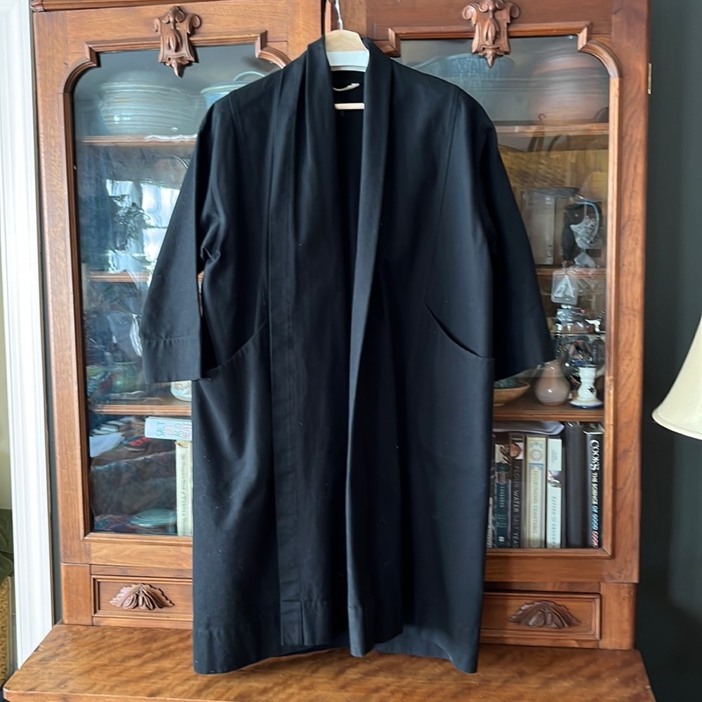 Elizabeth Suzann black cotton canvas Clyde trench coat